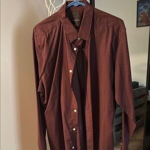 Men's Brown Polka Dot Shirt